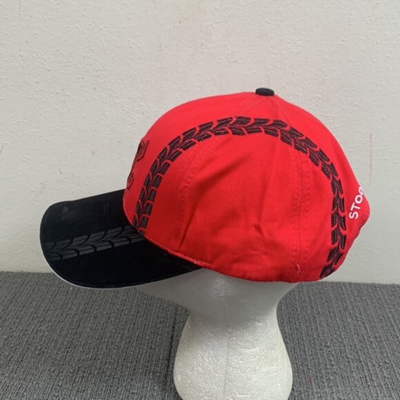 Stoops Freightliner Baseball Hat Cap Mens OSFA Red Black Tread Faux Suede Brim - Picture 7 of 16